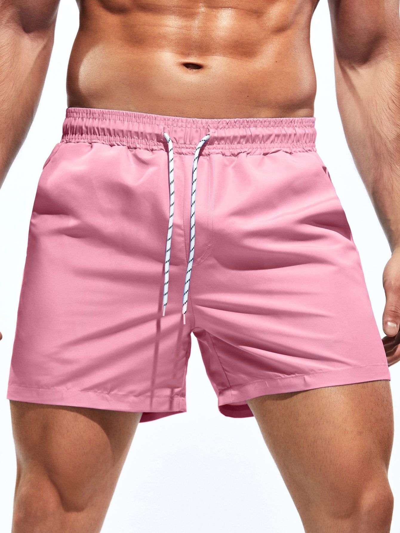 Men Solid Swim Trunks