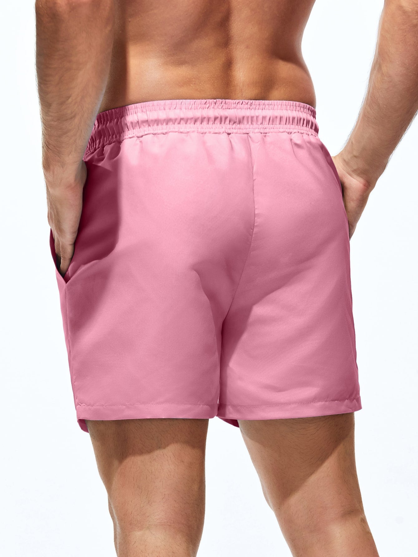 Men Solid Swim Trunks