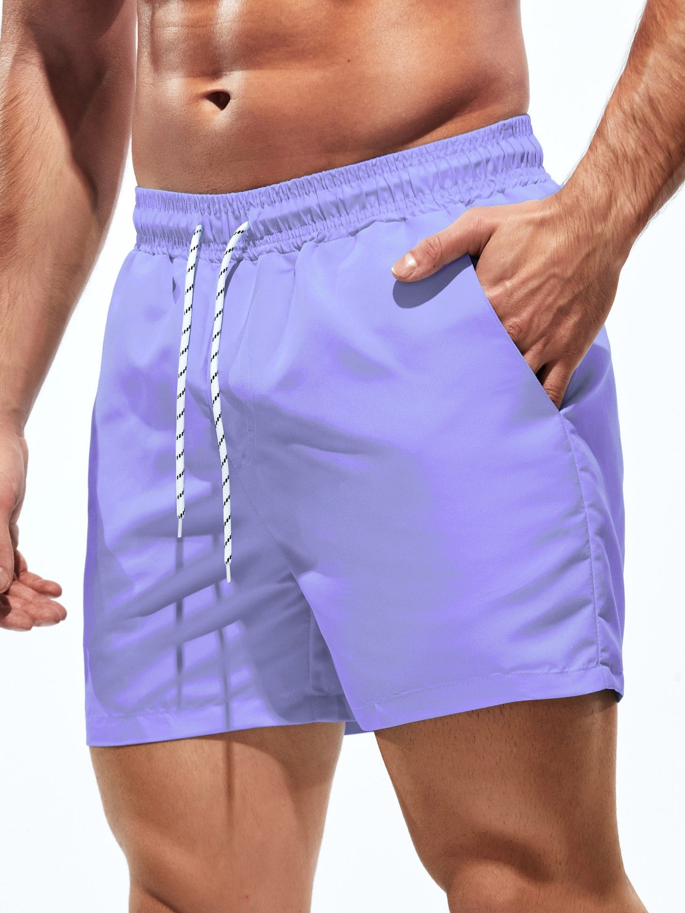 Men Solid Swim Trunks