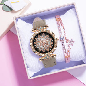 Romantic Starry Sky Wrist Watch & Bracelet Set