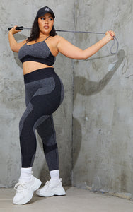 Plus Charcoal Seamless 2 Tone Contour Leggings