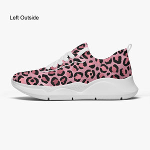 Pink Leopard Print Women's Running Shoes