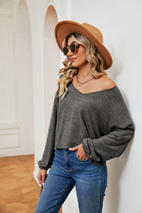 V-Neck Long Sleeve Top