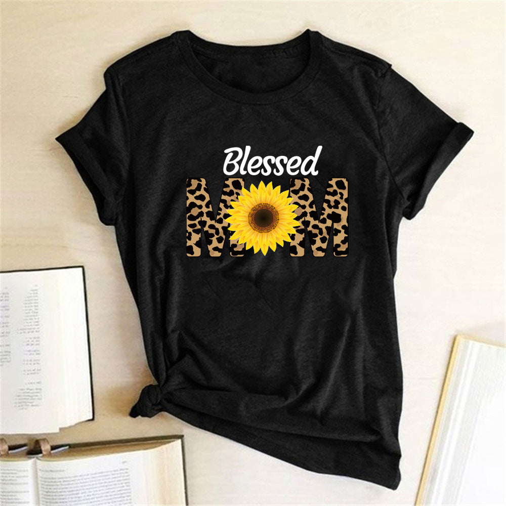 Sunflower Print Blessed MOM