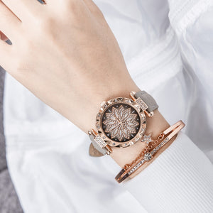 Romantic Starry Sky Wrist Watch & Bracelet Set