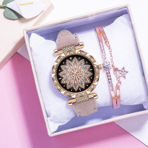 Romantic Starry Sky Wrist Watch & Bracelet Set