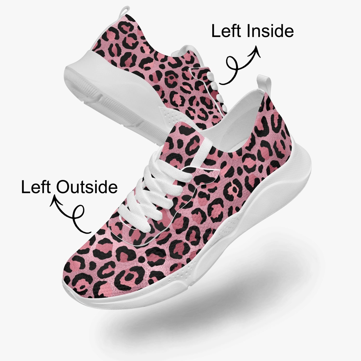 Pink Leopard Print Women's Running Shoes