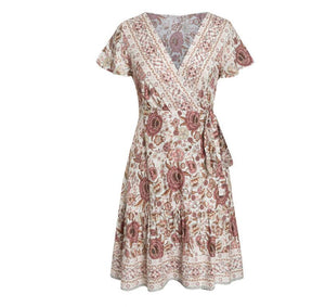 Simplee Bohemian floral mini summer dress