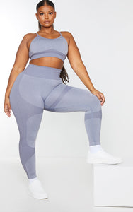 Plus Charcoal Seamless 2 Tone Contour Leggings