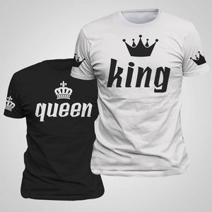 King & Queen Couple Matching Shirts with Sleeve Print