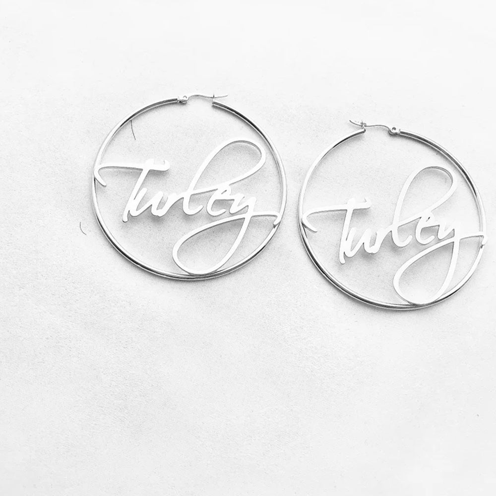 Custom Name Hoop Earrings