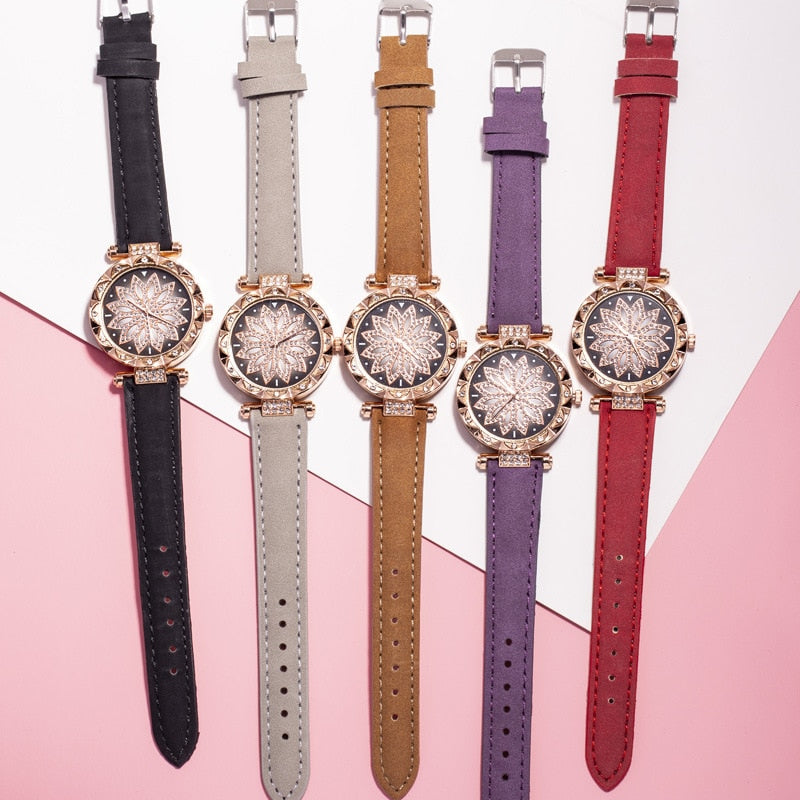 Romantic Starry Sky Wrist Watch & Bracelet Set