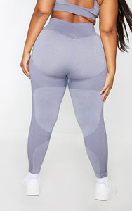 Plus Charcoal Seamless 2 Tone Contour Leggings