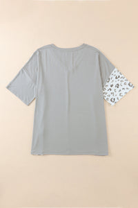 Plus Size Leopard V-Neck T-Shirt