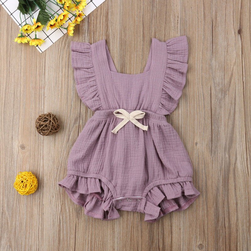 Baby Girls Ruffle Sleeveless Romper