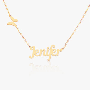 Dainty Butterfly Name Necklace