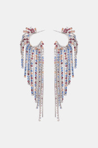 Fringed Rhinestone Zinc Alloy Dangle Earrings