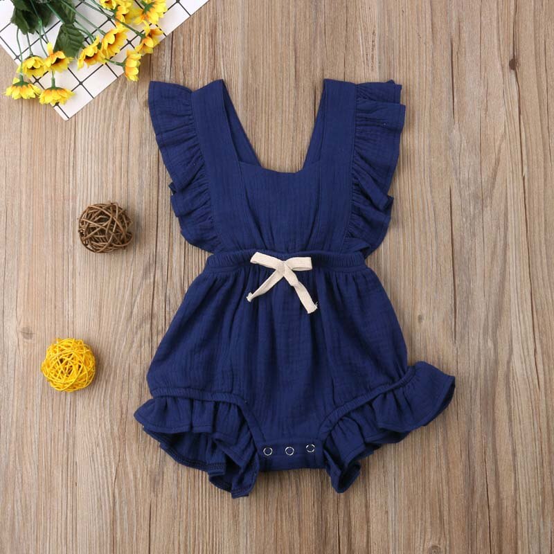 Baby Girls Ruffle Sleeveless Romper