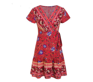 Simplee Bohemian floral mini summer dress