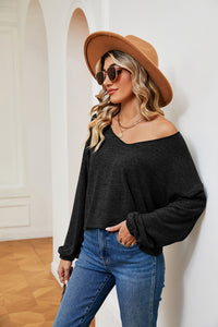 V-Neck Long Sleeve Top