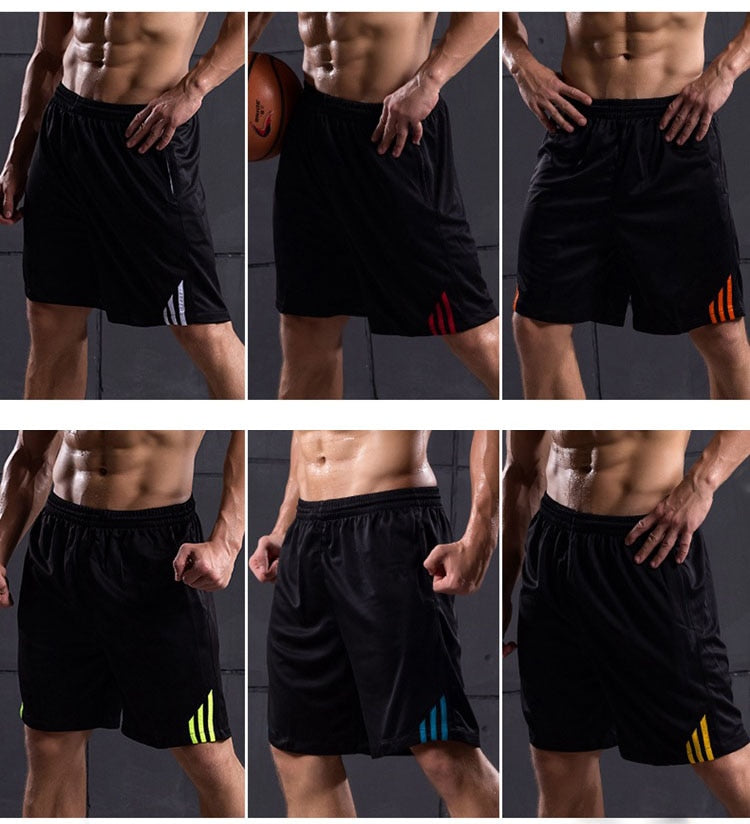 Men Running Shorts , Stripe Zip Pocket