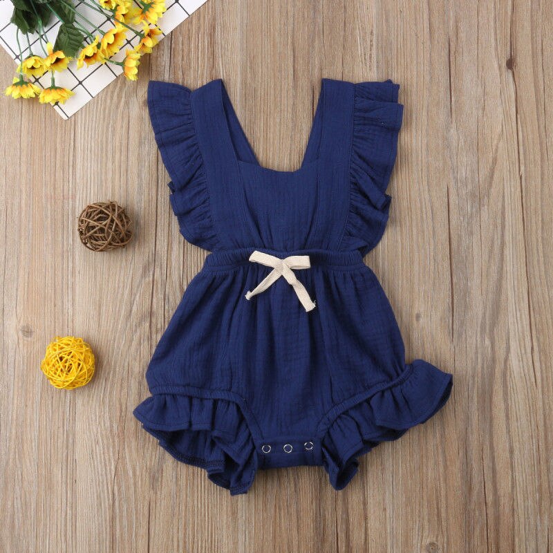 Baby Girls Ruffle Sleeveless Romper