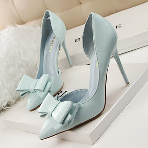 sweet bowknot high heel shoes