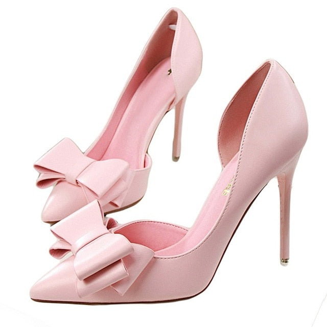 sweet bowknot high heel shoes