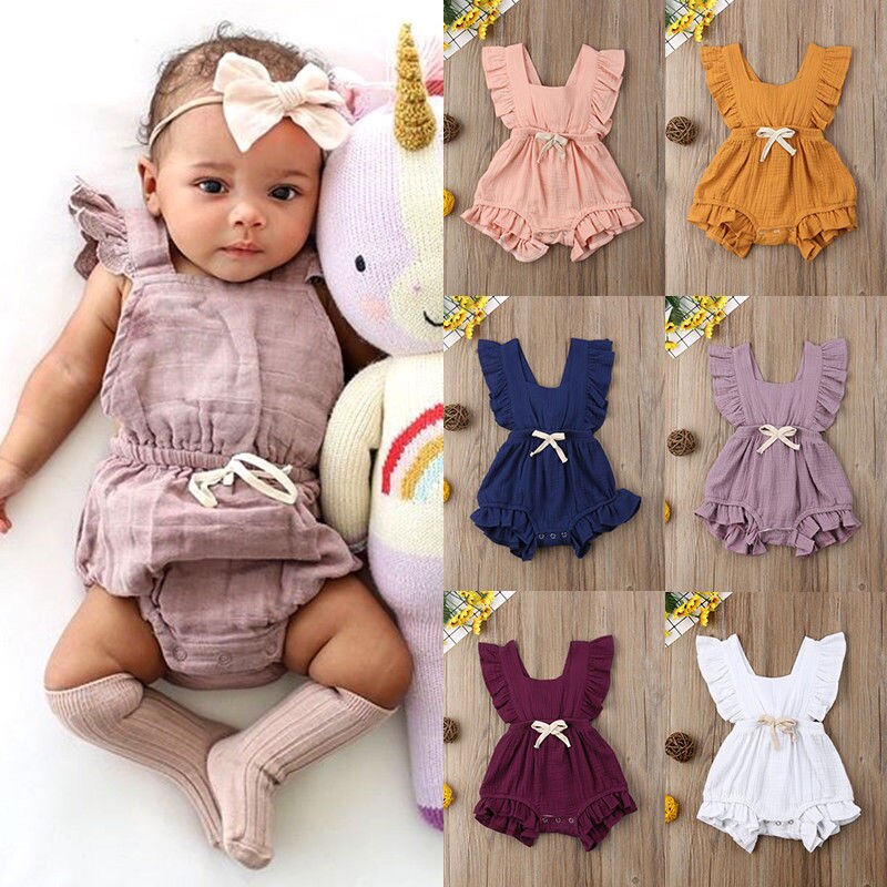 Baby Girls Ruffle Sleeveless Romper