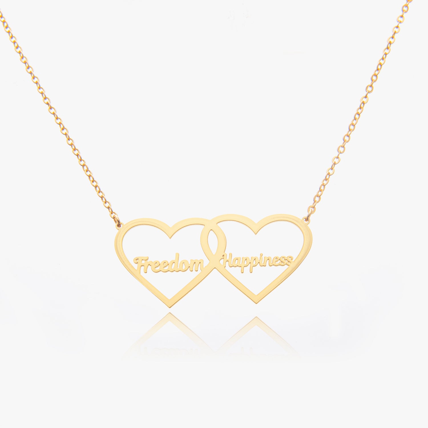 Custom Double Heart Name Necklace