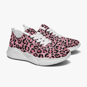 Pink Leopard Print Women's Running Shoes