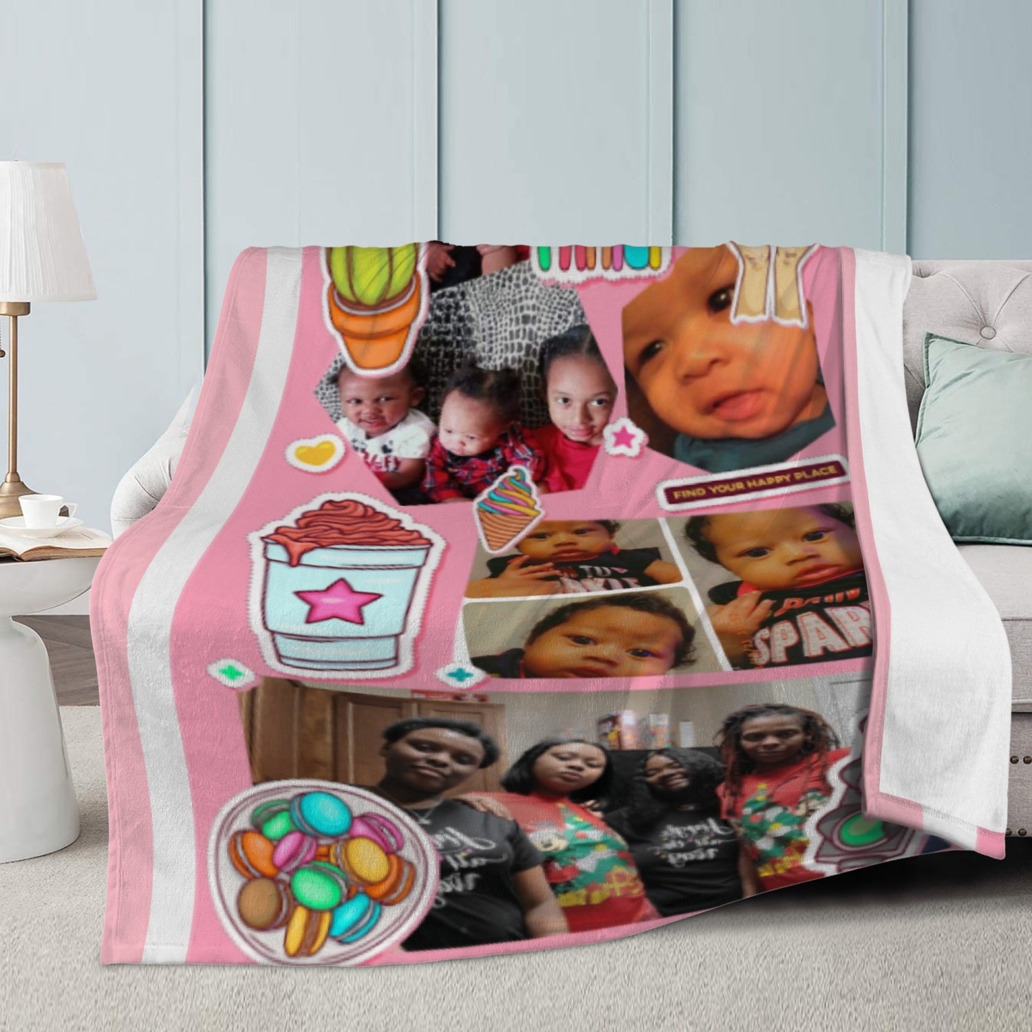 Custom Fleece Blanket with Pictures