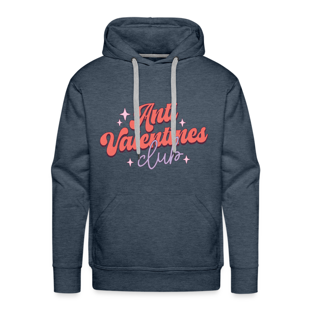 Anti Valentines Club Hoodie - heather denim